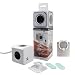 Produktbild Allocacoc PowerCube 2 x USB Port 5V/2.1A mit 4 Verteiler 3M Verlängerungskabel Power Strip Steckdose 230V Schuko, Grau + 360° drehbare Ringhalterung Halterung / Ständer für Handy