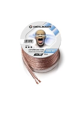 Oehlbach DIY Home HiFi - Câble de haut-parleur - 2.5 mm² - fil dénudé pour fil dénudé - 10 m - clair