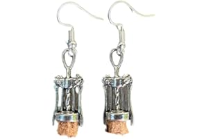 The Funky Barcode WINE BAR CORKSCREW DANGLE EARRINGS Gift Box Available