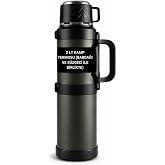 Coofbe Profesyonel 68 Oz Pasianmaz &Ccedil;elik 2 Litre Kamp Termosu Bardaklı Termos 24 Saat Sıcak 36 Saat Soğuk Taşınabilir &Ccedil;elik 2