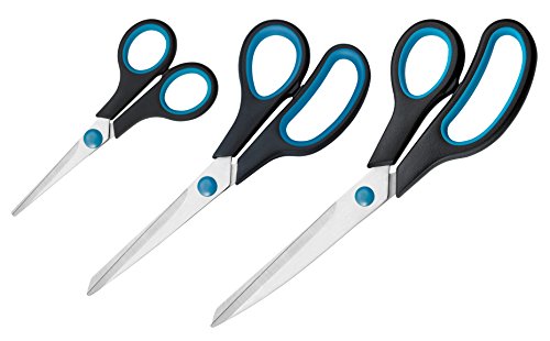 Westcott N-90027 00-I Schere Easy Grip Set rostfrei, 13/21/25 cm, 9 Stück, blau/schwarz - 2