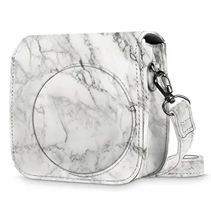 Fintie Protective Case for Fujifilm Instax Mini 8 Mini 8+ Mini 9 Instant Camera - Premium Vegan Leather Bag Cover with Removable Strap, Marble