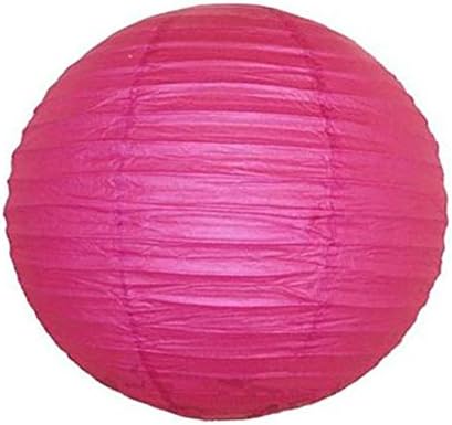Set of 2 Round Paper Lantern Wedding Party Decoration 10"/25cm (Fuchsia)
