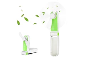 Hianjoo Mini Ventilateur de Poche Pliable, Portatif Ventilateur De Poche Rechargeable Portable avec Câble USB Réglable à 2 Vitesses pour Voyage À La Maison en Plein Air, Vert