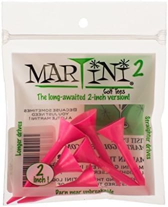 Martini 2 inch Golf Tees - Pink (6 Tees) by Martini Tees