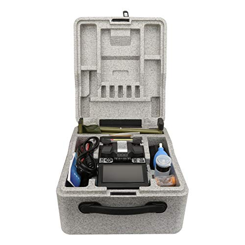 Optical Fiber Fusion Splicer, FTTX 5Inch TFT Color Digital LCD Automatic Intelligent Optical Fiber Welding Splicing Machine 9S Connection Time Fusing Splicer Machine Optical Fiber Cleaver Kit (UK)