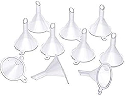 Dojore Pack of 10 Transparent Clear Mini Plastic Funnel 4cm for Filling Bottles