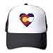 Produktbild ewtretr Colorado Flag in Heart Printing Snapback Mesh Hat Adult Baseball Mesh Cap Adjustable Unisex Suitable for All Seasons