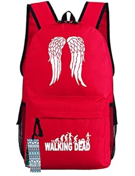 Fuman The walking dead Daryl Dixon 2 Flügel Schwarz Rucksack Schultertasche Back Pack Rot