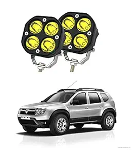 PRIKNIK Fog Light Super Bright LED Spot Flood Beam Driving Lamp (40W, Yellow Light, 2 Pieces) Compatible with Renault Duster.