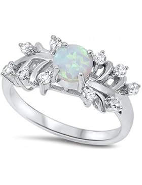 Ring aus Sterlingsilber mit Lab Opal