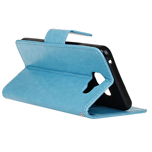 Samsung Galaxy A5 ( 2016 ) Schutzhülle Leder Hülle, Alfort 3 in 1 Flip Fashion Design Dual Use Falten Premium PU Leder Flip Mappen Kasten Abdeckung für Samsung Galaxy A5 / A510F ( 2016 ) 5.2″ ( Blau ) + Netter Staub Stecker + Schwarz Stylus Pen - 6