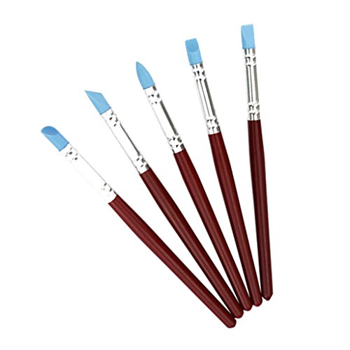 5x Silikonpinsel Gummi-Pinsel Clay Shaper Modellier Werkzeug Pinsel - 6