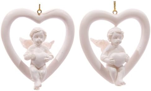 White Hanging Cherub Sitting in Heart. A perfect gift for that Birthday Gift, Christmas Present or Fathers day gifts etc…