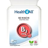 Health4All Vitamin B3 Niacin 50mg 90 Tablets (V) | Flush B3 Nicotinic Acid | 100% VEGAN | Free UK Delivery