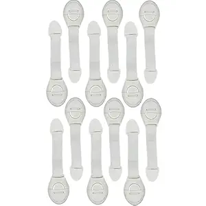 LADWA 12 Pieces Baby Safety & Baby proofing Flexible Nylon Strap Locks for Cabinet and Drawers Doors and Multi-Purpose Use