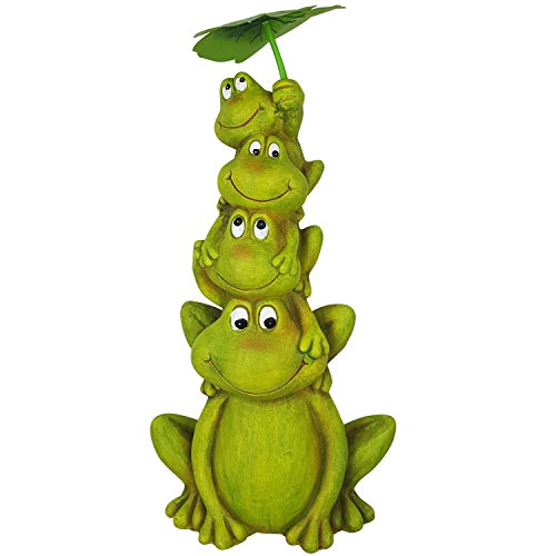 Gartenfrosch Deko Figur 50cm Garten-Figur Deko-Frosch Groß für den Vor-Garten, Blumenbeet oder Terrasse (50cm)