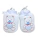 Produktbild hou zhi liang 2 Baby Mädchen Handschuhe No Scratch Fäustlinge Füße Bezug-Set mit Kordelzug Verstellbar (8 * 11 cm Blau)