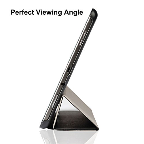 Ganvol Samsung Galaxy Tab A 9.7 T550N T555N Hülle Leder Schutzhülle, PREMIUM PU Leder Étui, mit Standfunktion und Automatischem Schlaf Funktion, Kunstleder, Ultra Dünn, schwarz - 5