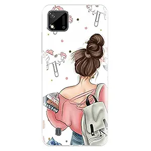Fashionury Back Cover for Realme C20 / Realme C11 2021 Designer | Printed|Transparent |Flexible| Silicon -D093