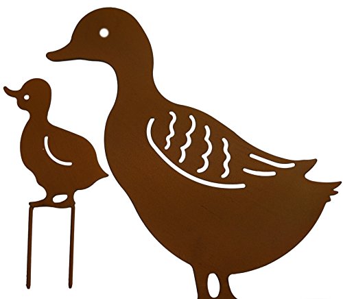 khevga Gartenstecker Rost Tiere Enten 4er Set - 2