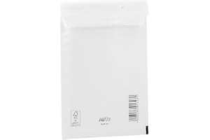 100 bubbelkuvert vadderade kuvert fraktpåsar Bantex C3 (225 x 175 mm) 13/C, vit, med självhäftande stängning
