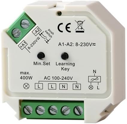 Wireless convert - AC phase-cut dimmer with RF control and push dim function - Wireless Triac Module