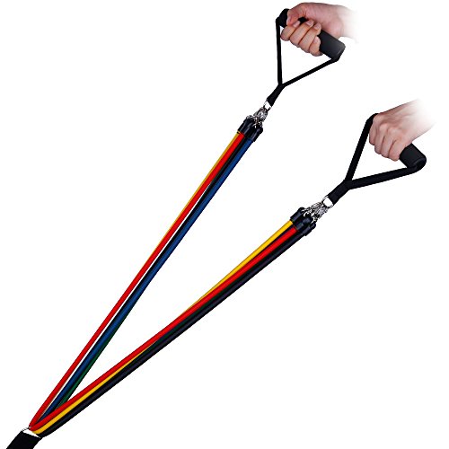 Anpro Fitnessbänder Klimmzug-Band 6 Teilige mit Tür-Anker gesetzt, Griff, Knöchelriemen und Tragetasche für Heimfitness / Reisen Fitness / Kraft - 9