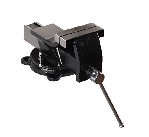 Preisvergleich Produktbild WELDINGER Schraubstock 100 mm drehbar 360° geschmiedet unzerbrechlich Ambossfläche Drehteller (Drehsockel)