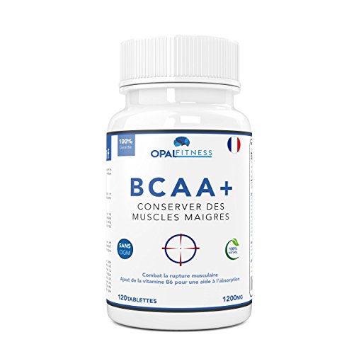 BCAA | Comprimés de BCAA | Acides aminés à chaîne ramifiée 1200mg | BCAA+ avec ajout de vitamine B6 pour améliorer l'absorption | Leucine, Isoleucine, Valine | Opal Fitness