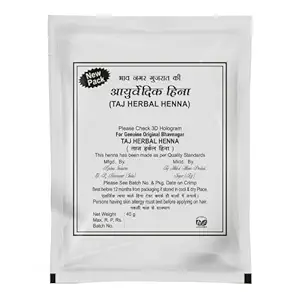 Taj Herbal Henna Bhavanagar Hair henna, Natural Black 40 Gm (Pack 12)