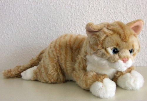 Preisvergleich Produktbild Plüschtier Katze - rot-getigert - liegend - 37 cm