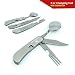 Produktbild Camping Tool Switzerland 3 in 1 - Multi Tool Multitool Löffel Gabel Messer Silber - funktionales und klappbares Campingbesteck 3 in 1.
