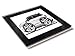 Produktbild Koolart Cartoon Auto Mini Countryman Seitenansicht Glastisch Untersetzer mit Geschenk-Box - Weiß, 10cm x 10cm