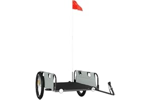 vidaXL Rimorchio da Bici Grigio Oxford e Ferro