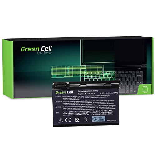 Green Cell® Standard Serie BATBL50L6 Akku für Acer Aspire 3100 3650 3690 5100 5101 5102 5103 5110 5200 5610 5630 5650 5680 Laptops (6 Zellen 4400mAh 11.1V Schwarz)