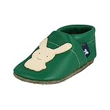  Pantau Leder Krabbelschuhe Lederpuschen Babyschuhe Lauflernschuhe mit Hase, 100% Leder, 17 EU