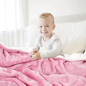 BSB HOME Baby Boys and Baby Girls Luxury Flannel Sherpa All Season/Heavy Winter Blanket/Wrapping Baby Sheet for Babies/Kids (Baby Pink, 0-5 Years, 45x60 inches)