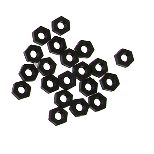 M3 Nylon Schraubenmutter Scheibe Sortiment Satz Sechskantschrauben Pattsituation Box – Schwarz, 120pcs - 5