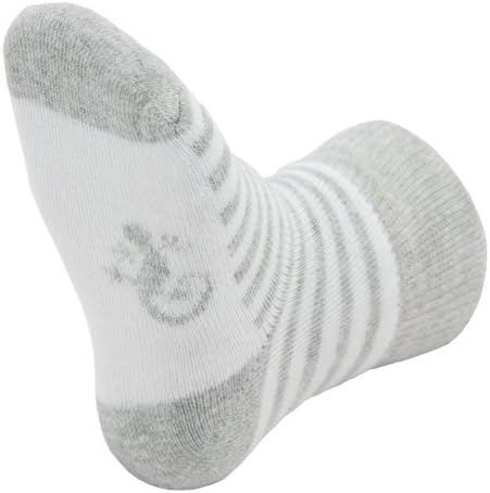 Little Grippers Warm and Cosy Grey Stripe Towelling 6-12 Months Baby Socks with Stay On Technology