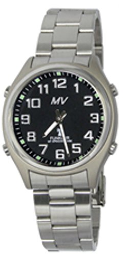 sprechende analoge Funkuhr Armbanduhr Blindenuhr schwarz Metallarmband 1130 sprechende analoge Funkuhr Armbanduhr Blindenuhr schwarz Metallarmband 1130