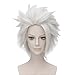 Bleach Silver White Short Hitsugaya Toushirou Anime Hair Cosplay Layered Wig+Wig Cap