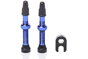 MEGHNA 2Pz Stelo Valvola Tubeless Pre-Sta in Lega Universale con Tappo in Plastica da 40 mm per Pneumatici da Bici