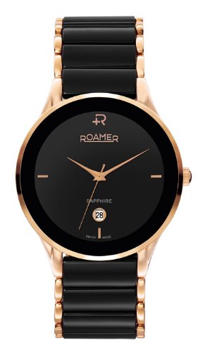 Roamer Men's Quartz Watch with Black Dial Analogue Display and Black Stainless Steel Bracelet 677972 49 55 60