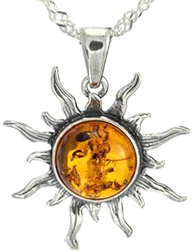 Bernstein Energie-Sonnen-Anhänger in 925er Silber#603