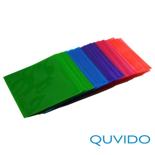 50 QUVIDO CD/DVD/Blu-Ray PP Schutzhüllen Color-Mix