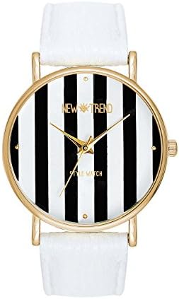Women Can Be Seen in leather quartz analog Dress (Color: White)