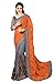 Nivah Fashion Women's Satin & Net Embroidery Saree with Blouse Piece(K608-Light Orange-Free...