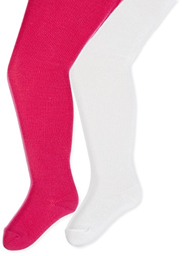 Twins Baby Girls Tights, 2-Pack, Multicoloured (Rosé/Weiss), 3 Years (Manufacturer size: 98)