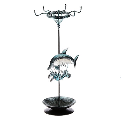MagiDeal Delphin Ohrring Halskette Schmuck Halter Stand Schmuckständer Veranstalter - 4